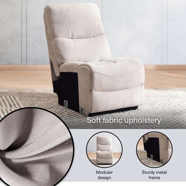 HARMONIOUS ARMLESS CHAIR WITHOUT RECLINER MODULAR RECLINER BEIGE